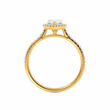 HARLOW - Pear Lab Diamond 18k Yellow Gold Petite Halo