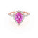 HARLOW - Pear Pink Sapphire & Diamond 18k Rose Gold Halo Engagement Ring Lily Arkwright