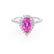 HARLOW - Pear Pink Sapphire & Diamond 18k White Gold Halo Engagement Ring Lily Arkwright