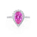 HARLOW - Pear Pink Sapphire & Diamond 18k White Gold Halo Engagement Ring Lily Arkwright