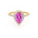 HARLOW - Pear Pink Sapphire & Diamond 18k Yellow Gold Halo Engagement Ring Lily Arkwright