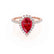 HARLOW - Pear Ruby & Diamond 18k Rose Gold Halo Engagement Ring Lily Arkwright
