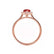 HARLOW - Pear Ruby & Diamond 18k Rose Gold Halo Engagement Ring Lily Arkwright