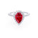 HARLOW - Pear Ruby & Diamond 950 Platinum Halo Engagement Ring Lily Arkwright