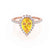 HARLOW - Pear Yellow Sapphire & Diamond 18k Rose Gold Halo Engagement Ring Lily Arkwright