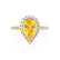 HARLOW - Pear Yellow Sapphire & Diamond 18k Yellow Gold Halo Engagement Ring Lily Arkwright