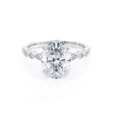 HOPE - Oval Lab Diamond 18k White Gold Shoulder Set Ring