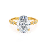 HOPE - Oval Lab Diamond 18k Yellow Gold Shoulder Set Ring
