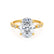 HOPE - Oval Lab Diamond 18k Yellow Gold Shoulder Set Ring