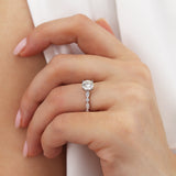 Hope 1.00ct Round Cut I Colour Lab Diamond 950 Platinum Shoulder Set Ring Lily Arkwright