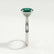 Isabella solitaire engagement ring in platinum with an oval lab-grown emerald centre stone, side profile showing the setting and band.