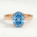 ISABELLA - Oval Blue Lab Diamond 18k Rose Gold Solitaire