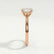Isabella solitaire oval lab diamond cathedral setting set 18k rose gold engagement ring