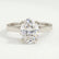 Isabella solitaire oval lab diamond cathedral setting set 18k white gold platinum engagement ring