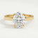 Isabella solitaire oval lab diamond cathedral setting set 18k yellow gold engagement ring