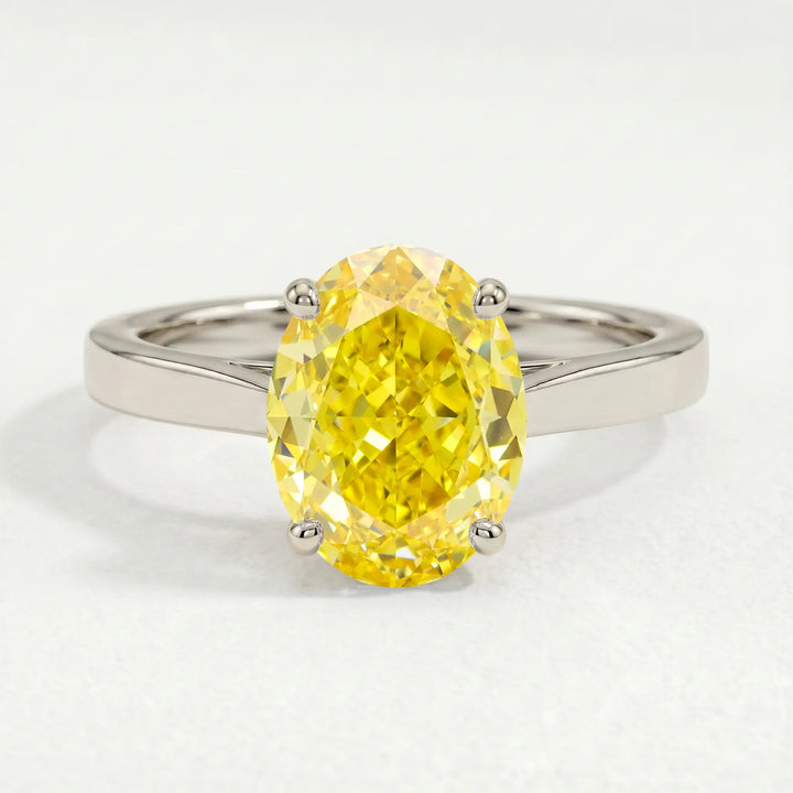 ISABELLA - Oval Yellow Lab Diamond 950 Platinum Solitaire