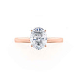 ISABELLA - Oval natural Diamond 18k Rose Gold Solitaire Engagement Ring Lily Arkwright