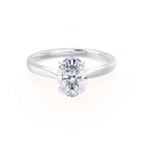 ISABELLA - Oval natural Diamond 950 Platinum Solitaire Engagement Ring Lily Arkwright