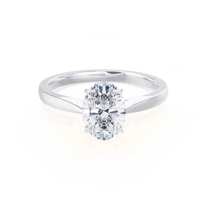 ISABELLA - Oval Natural Diamond 18k White Gold Solitaire