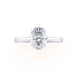 ISABELLA - Oval natural Diamond 18k White Gold Solitaire Engagement Ring Lily Arkwright