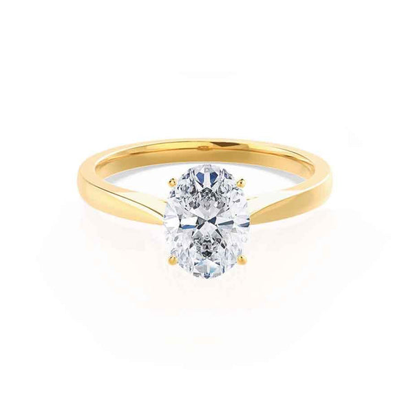 ISABELLA - Oval natural Diamond 18k Yellow Gold Solitaire Engagement Ring Lily Arkwright