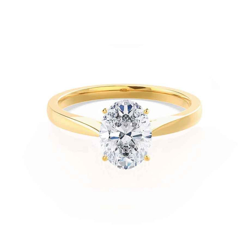 ISABELLA - Oval natural Diamond 18k Yellow Gold Solitaire Engagement Ring Lily Arkwright