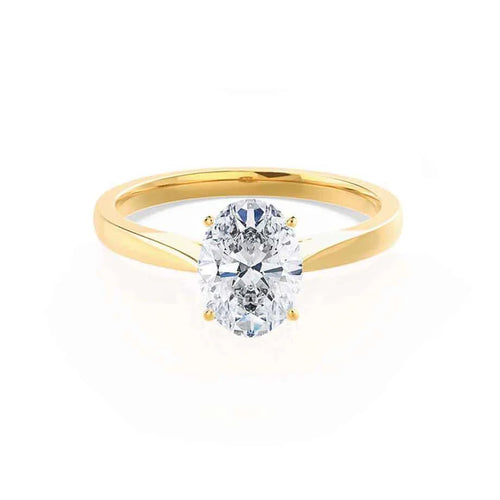 ISABELLA - Ready to Ship 5.10ct Oval Lab Diamond 18k Yellow Gold Solitaire