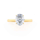 ISABELLA - Oval natural Diamond 18k Yellow Gold Solitaire Engagement Ring Lily Arkwright