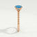 JULANE - Round Blue Lab Diamond 18k Rose Gold Bubble & Bead Solitaire Ring