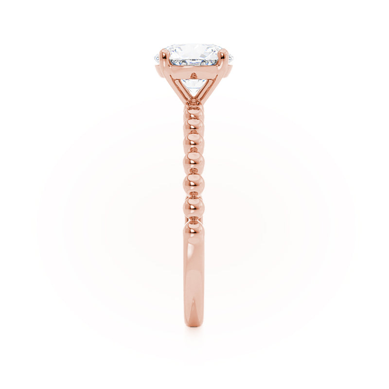 JULANE - Bubble & Bead Solitaire Moissanite Engagement Ring 18k Rose Gold Engagement Ring Lily Arkwright