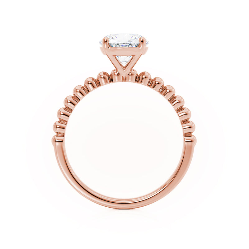 JULANE - Bubble & Bead Solitaire Natural Diamond Engagement Ring 18k Rose Gold Lily Arkwright