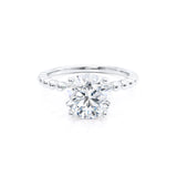 JULANE - Bubble & Bead Solitaire Moissanite Engagement Ring 18k White Gold Engagement Ring Lily Arkwright