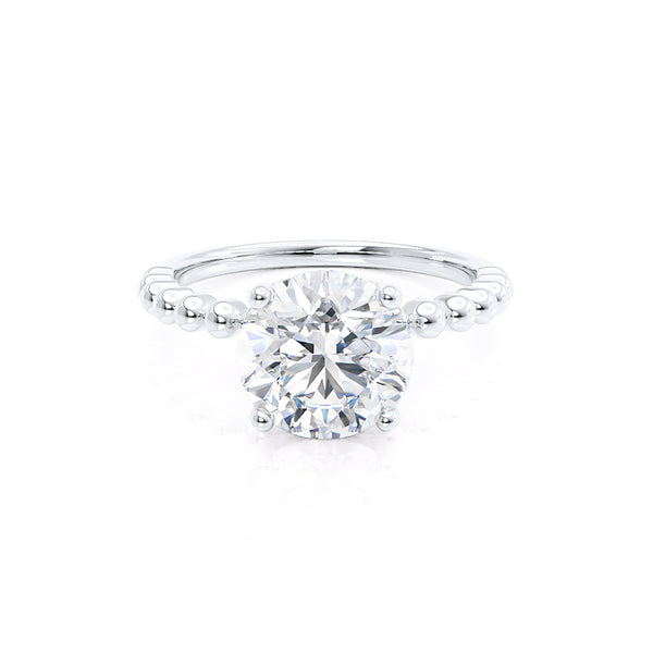 JULANE - Bubble & Bead Solitaire Lab Diamond Engagement Ring 18k White Gold Engagement Ring Lily Arkwright
