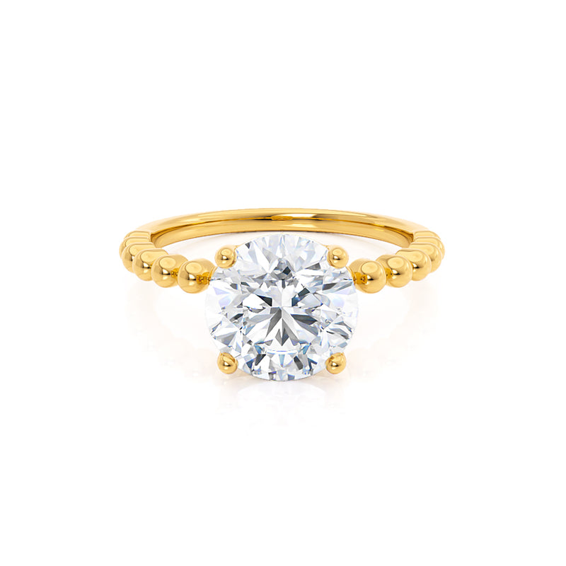 JULANE - Bubble & Bead Solitaire Moissanite Engagement Ring 18k Yellow Gold Engagement Ring Lily Arkwright