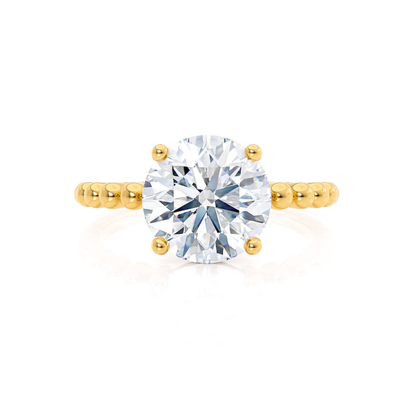 JULANE - Bubble & Bead Solitaire Moissanite Engagement Ring 18k Yellow Gold Engagement Ring Lily Arkwright