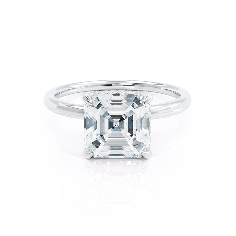 PARIS - Asscher Lab Diamond Platinum Petite Hidden Halo