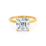 PARIS - Asscher Lab Diamond 18k Yellow Gold Petite Hidden Halo