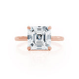 PARIS - Asscher Lab Diamond 18k Rose Gold Petite Hidden Halo