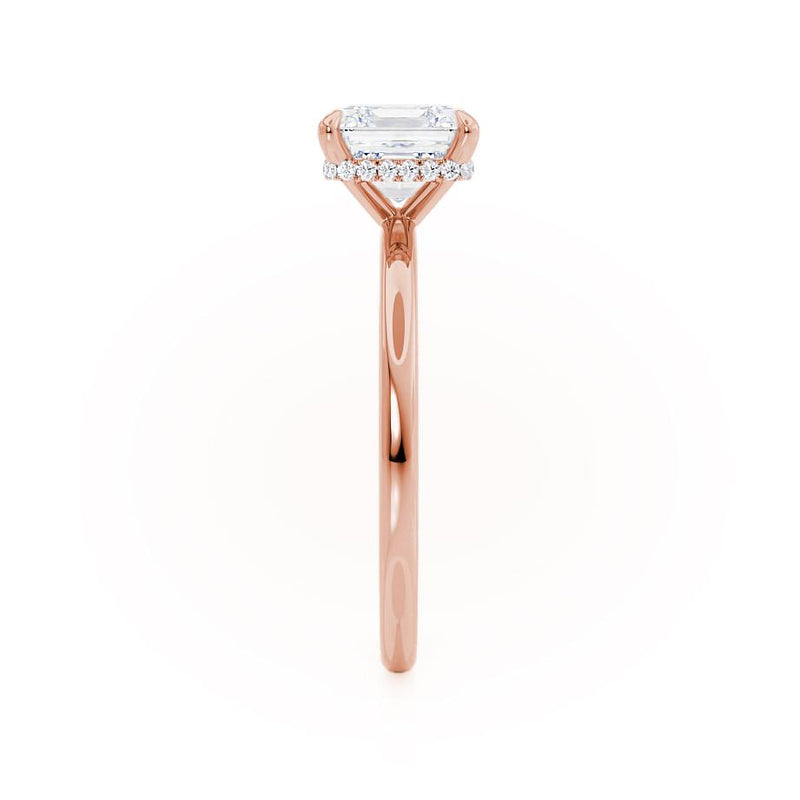 PARIS - Asscher Lab Diamond 18k Rose Gold Petite Hidden Halo