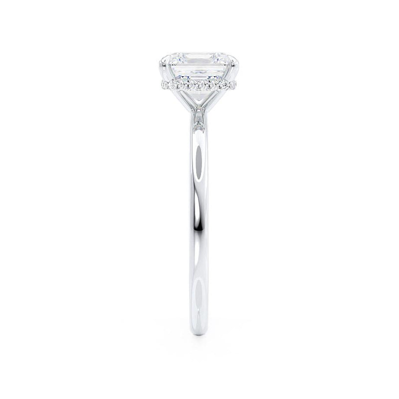 PARIS - Asscher Lab Diamond Platinum Petite Hidden Halo