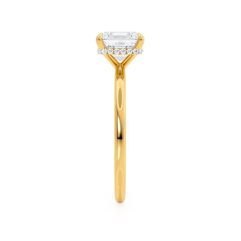 PARIS - Asscher Lab Diamond 18k Yellow Gold Petite Hidden Halo