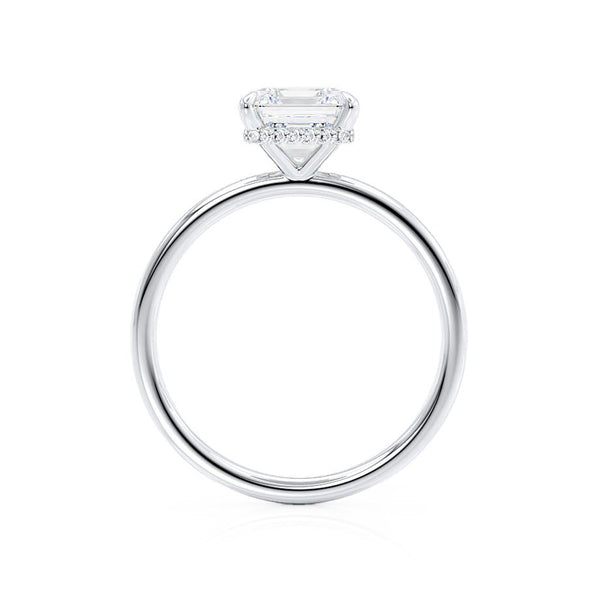 PARIS - Asscher Lab Diamond 18k White Gold Petite Hidden Halo