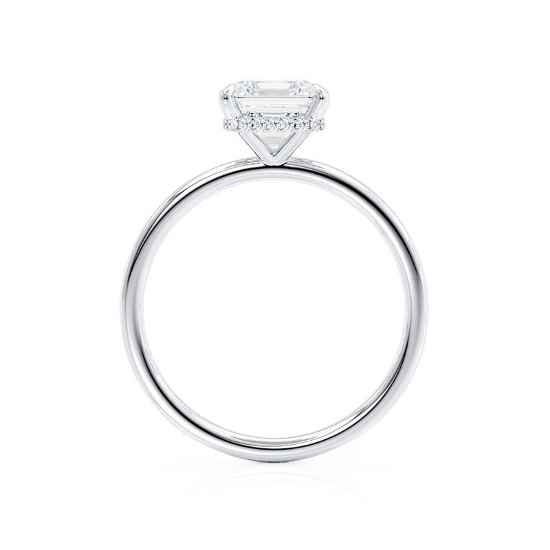 PARIS - Asscher Lab Diamond Platinum Petite Hidden Halo