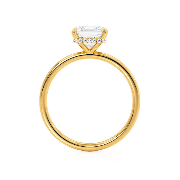 PARIS - Asscher Lab Diamond 18k Yellow Gold Petite Hidden Halo