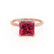 PARIS - Princess Ruby & Diamond 18k Rose Gold Petite Hidden Halo