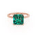 PARIS - Princess Emerald & Diamond 18k Rose Gold Petite Hidden Halo