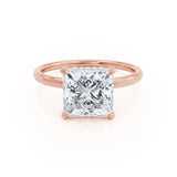 PARIS - Princess Lab Diamond 18k Rose Gold Petite Hidden Halo