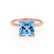 PARIS - Princess Aqua Spinel & Diamond 18k Rose Gold Petite Hidden Halo