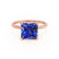 PARIS - Princess Blue Sapphire & Diamond 18k Rose Gold Petite Hidden Halo