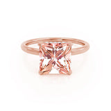 PARIS - Chatham® Princess Champagne Sapphire & Diamond 18k Rose Gold Petite Hidden Halo